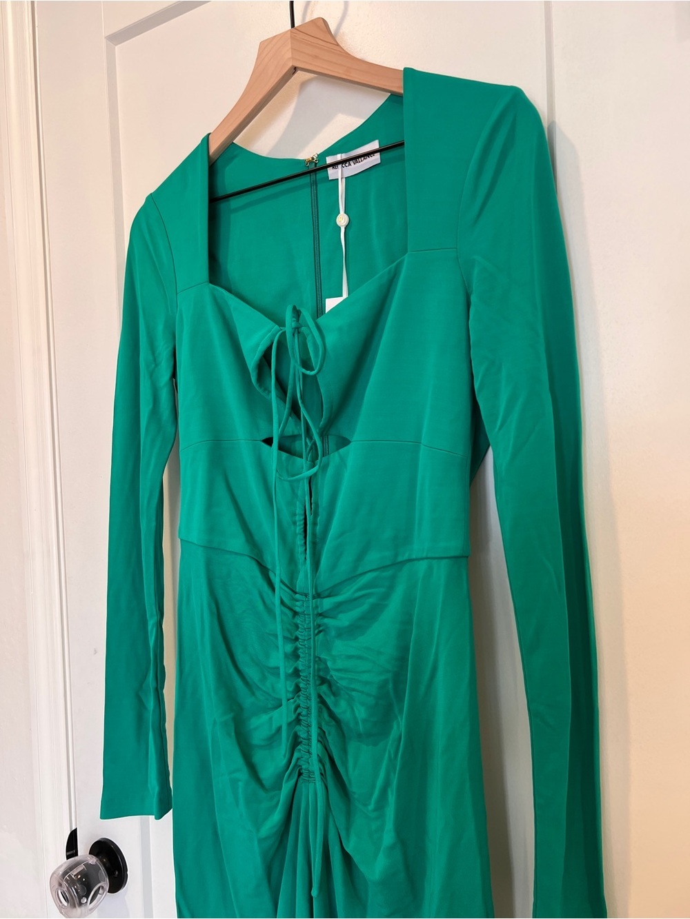 NEW NWT Rebecca Vallance Edie Cut-Out Ruched Jersey Midi Dress - Picture 8 of 12